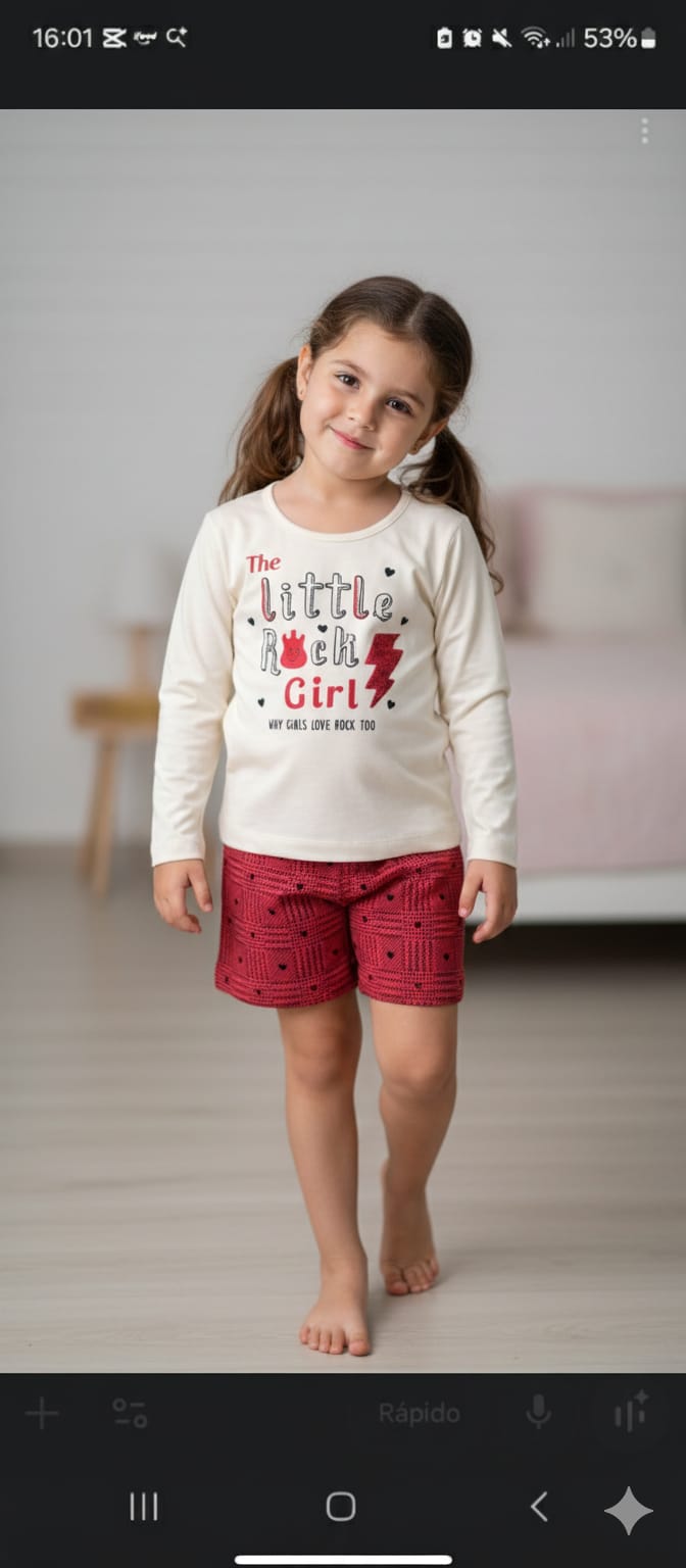 Conjunto Feminino Short Blusa Manga Alta - Imagem 2